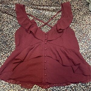 Abercrombie & Fitch Burgundy Fall Top